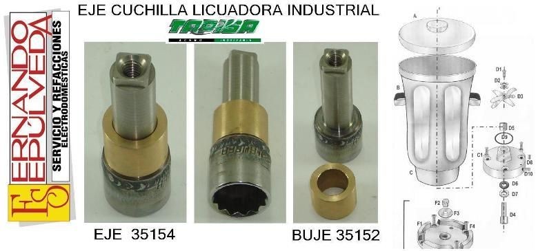 Eje y Buje  de Licuadora Industrial TAPISA