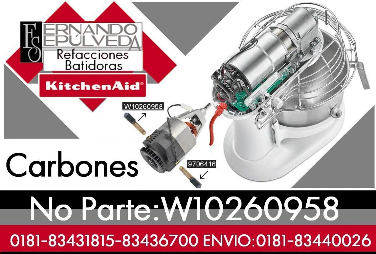 CARBONES PARA MOTOR DE  BATIDORA KITCHENAID