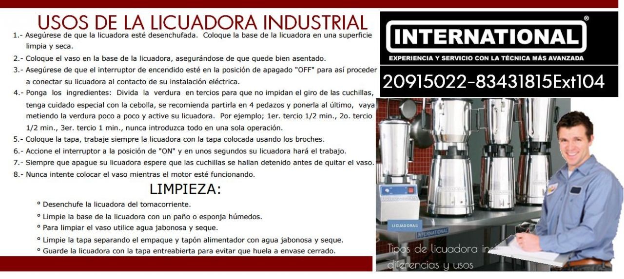 USOS DE LA LICUADORAS  INDUSTRIALES